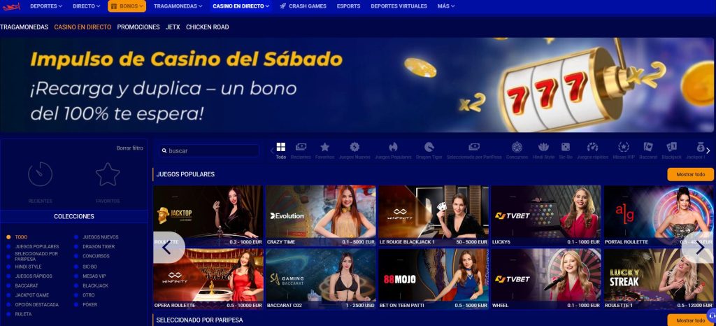 Ritmo deportivo y precisión absoluta en Paripesa: una interfaz ágil y profesional donde las cuotas se sienten como una balanza siempre a favor de la emoción