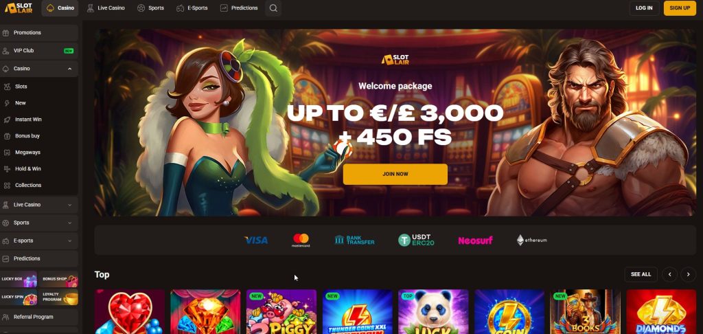 Adéntrate en la guarida del juego con SlotLair: una cueva digital oscura y acogedora repleta de tesoros, donde cada slot esconde un botín esperando ser descubierto